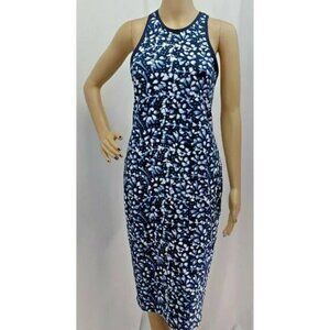 LOFT * BLUE & WHITE ABSTRACT PRINT RACER BACK TANK CASUAL DRESS SIZE: S NWT